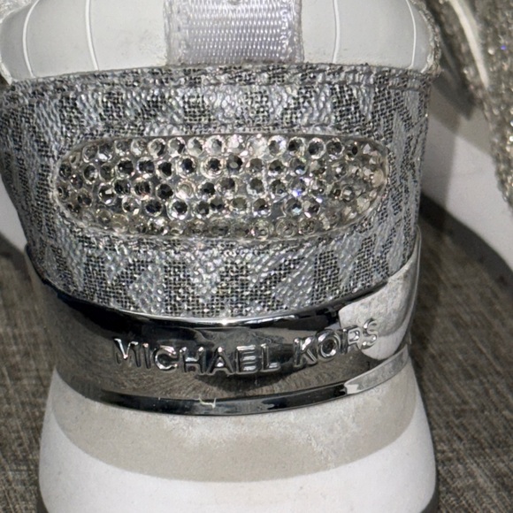 Women Sneakers, Crystals/ Rhinestones, Michael Kors shoes, Walking Shoes, Silver - Picture 12 of 15